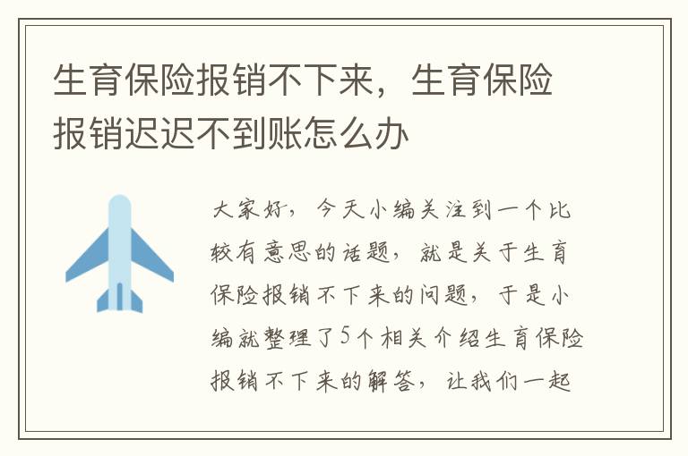 生育保险报销不下来，生育保险报销迟迟不到账怎么办