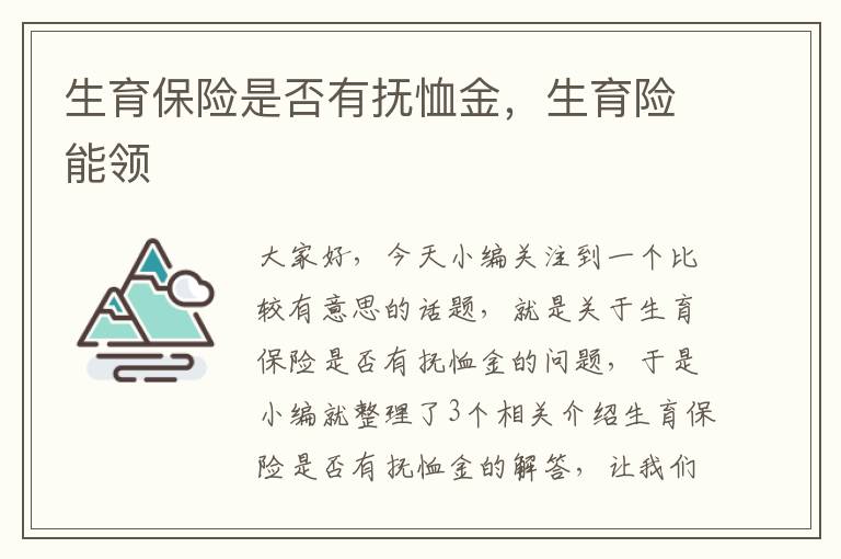 生育保险是否有抚恤金，生育险能领