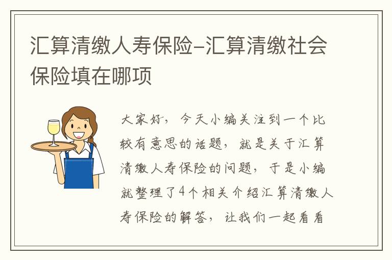 汇算清缴人寿保险-汇算清缴社会保险填在哪项