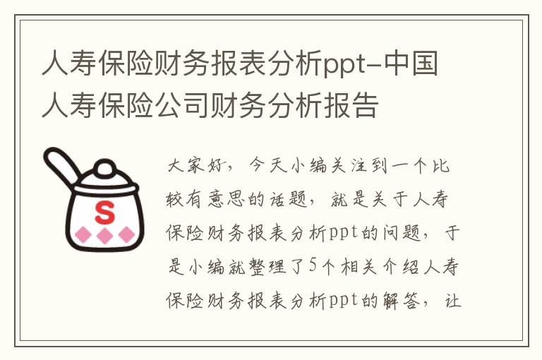 人寿保险财务报表分析ppt-中国人寿保险公司财务分析报告