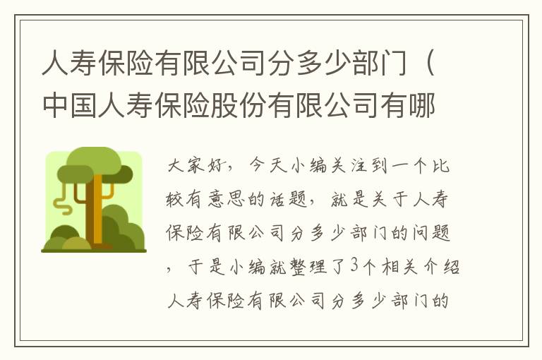 人寿保险有限公司分多少部门（中国人寿保险股份有限公司有哪些部门）