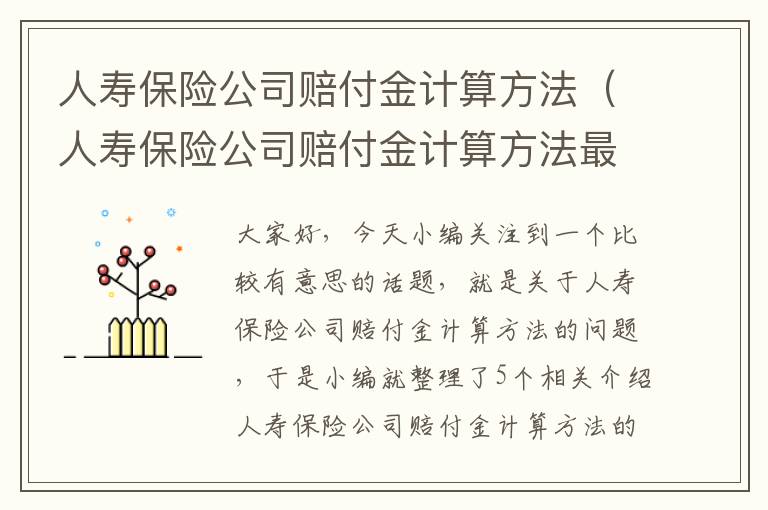 人寿保险公司赔付金计算方法（人寿保险公司赔付金计算方法最新）