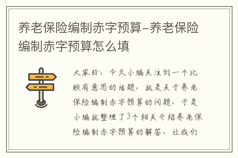 养老保险编制赤字预算-养老保险编制赤字预算怎么填