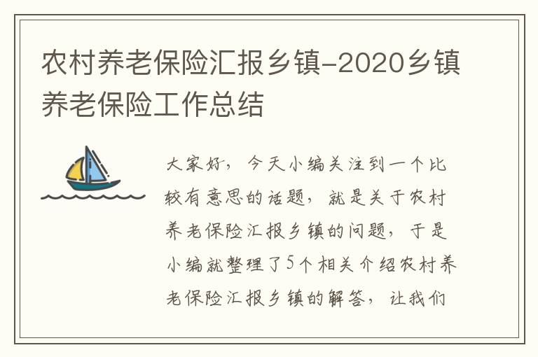 农村养老保险汇报乡镇-2020乡镇养老保险工作总结