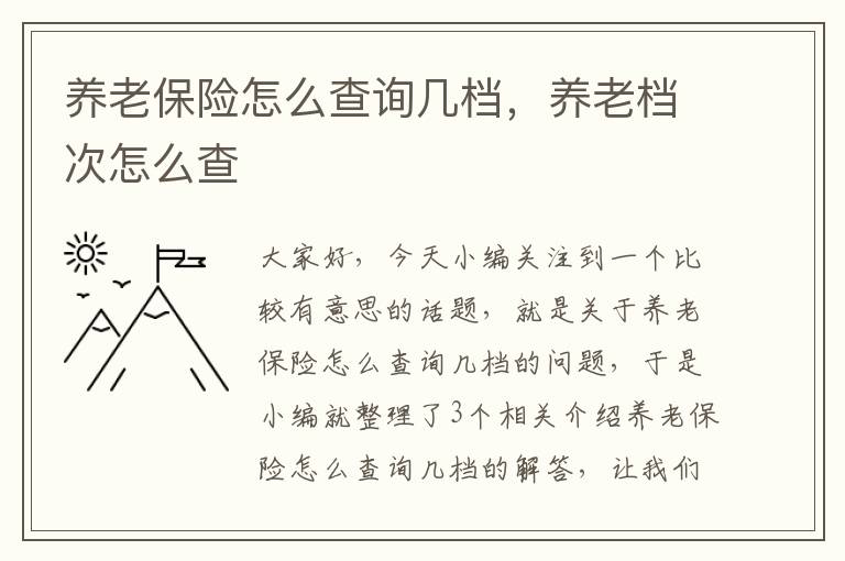 养老保险怎么查询几档，养老档次怎么查